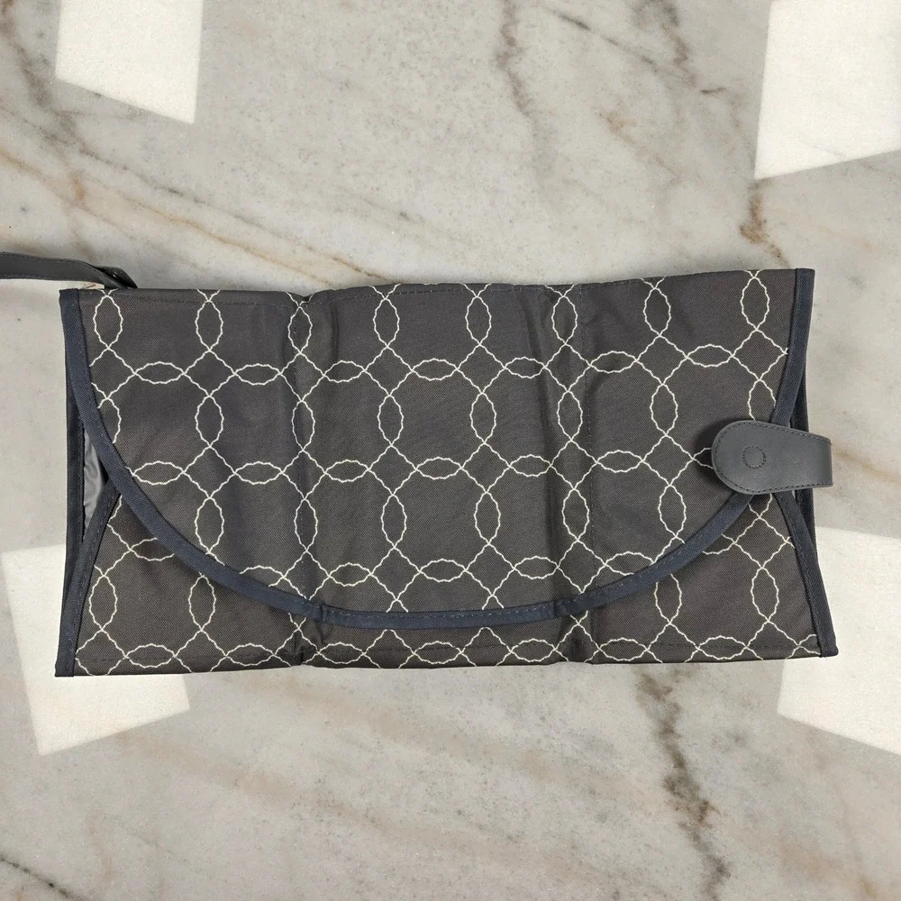 Eddie Bauer Portable Changing Pad Grey Geometric Travel Diaper Clutch Baby Gear